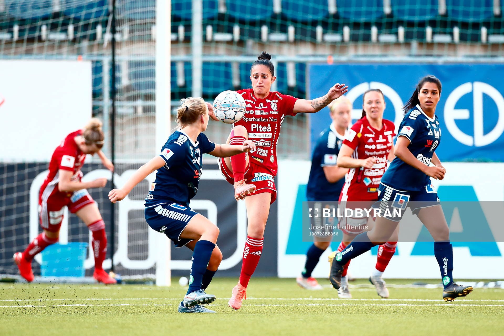 Piteås Fernanda Da Silvaunder fotbollsmatchen i