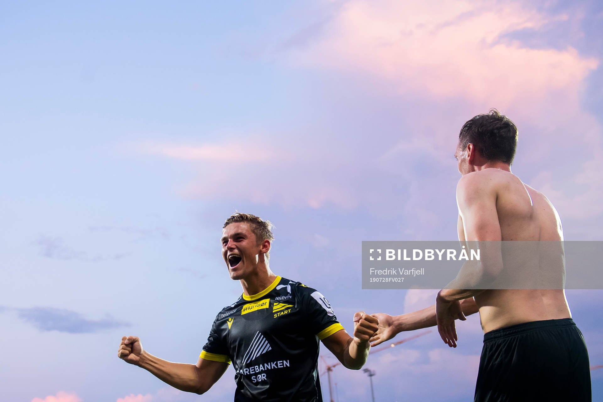 Mathias Idsøe Bringaker of Start celebrates