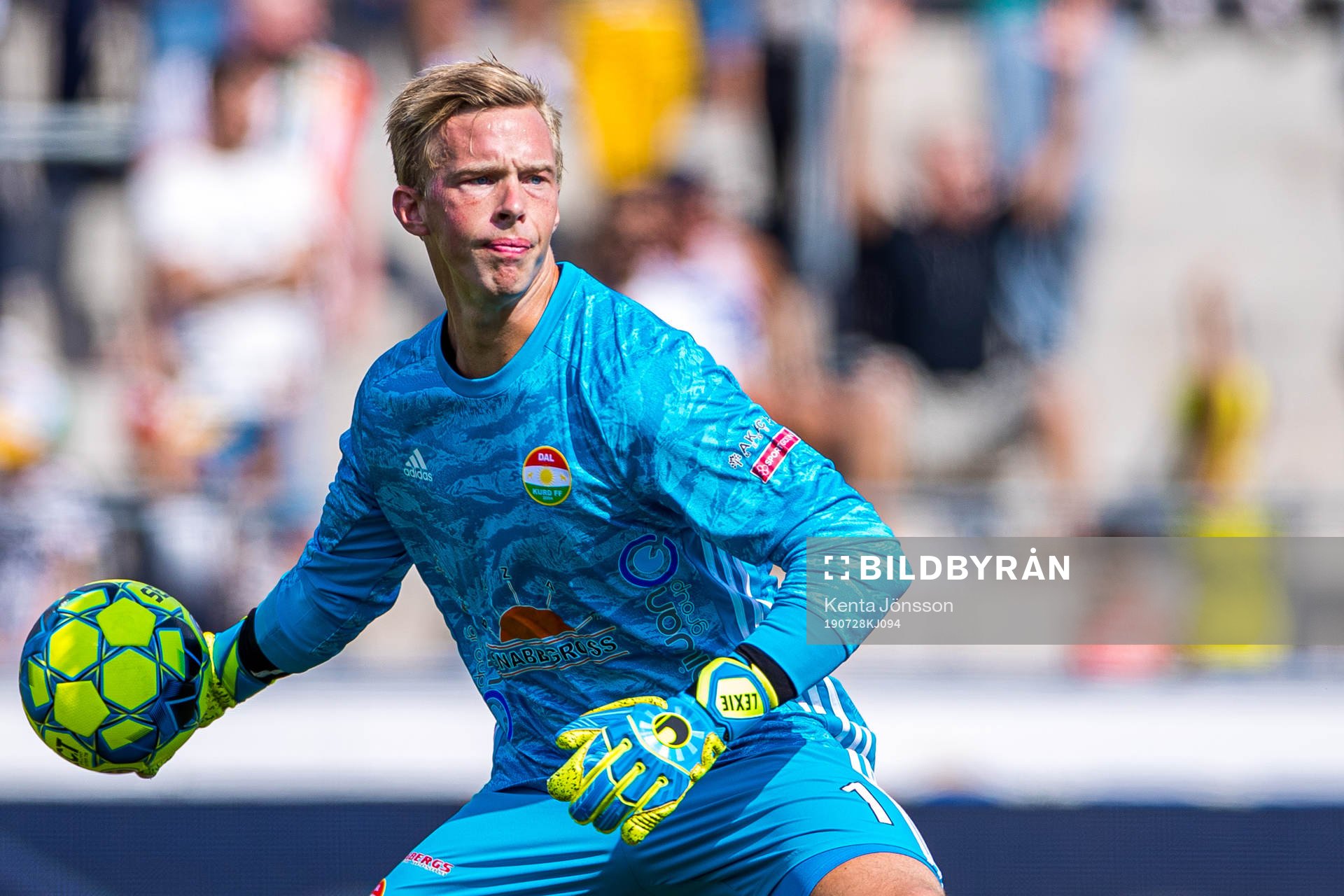 Dalkurds målvakt Andreas Andersson under fotbollsmatchen i Superettan mellan Västerås och Dalkurd den 28 juli 2019 i Västerås. 