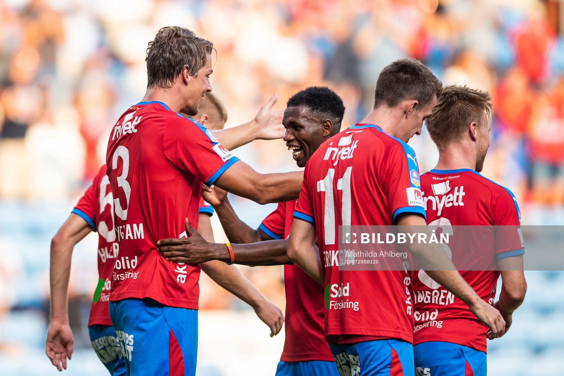 Helsingborgs Fredrik Liverstam jublar med Mohammed