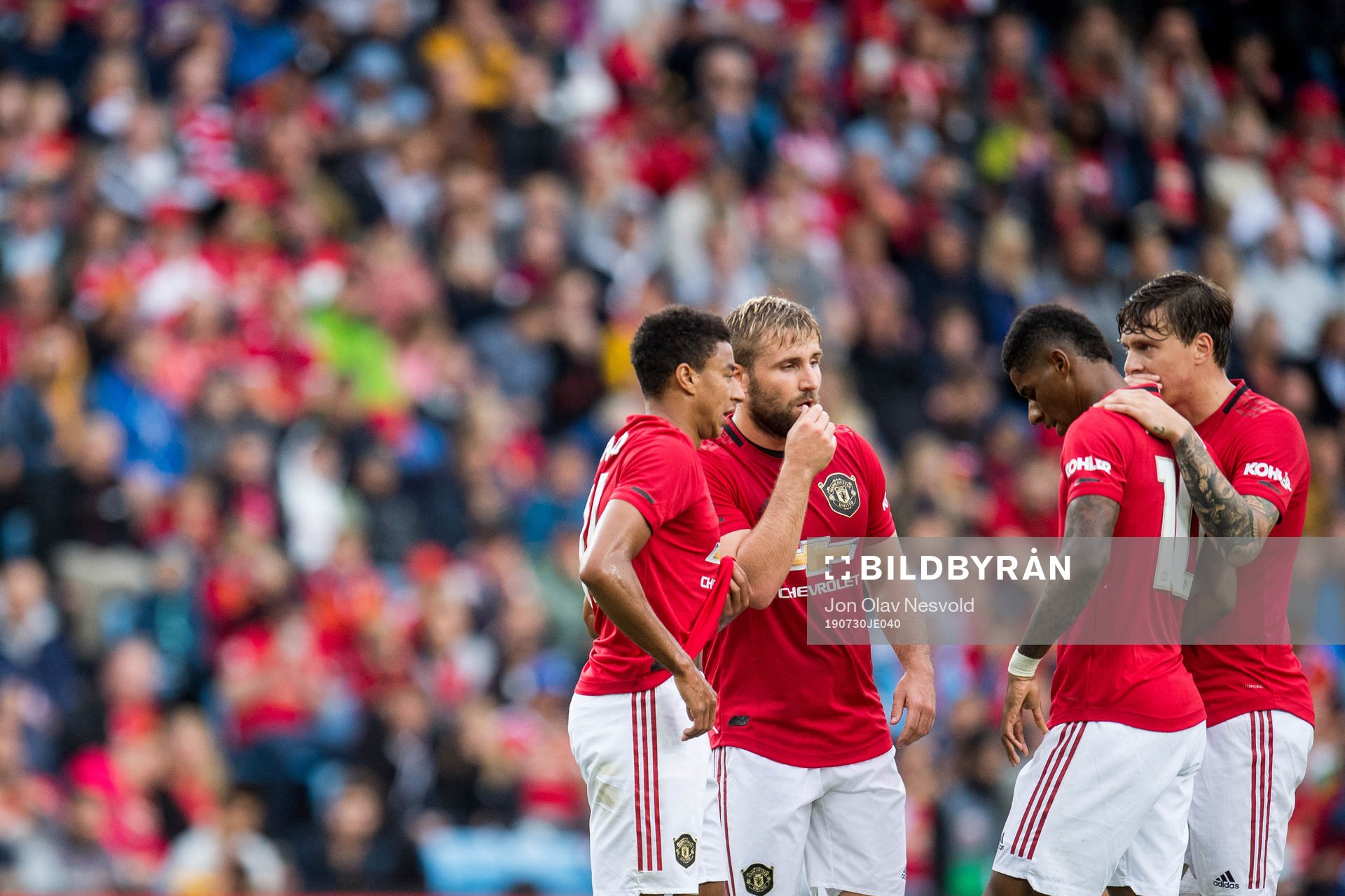 Jesse Lingard, Luke Shaw, Marcus Rashford and Victor