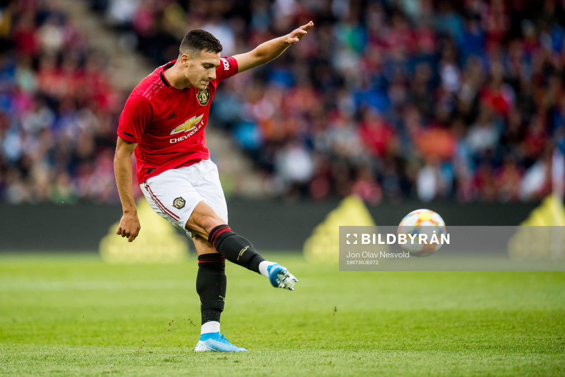 Diogo Dalot of Manchester United during the friendly match between Kristiansund and Manchester United on July 30, 2019 in Oslo.