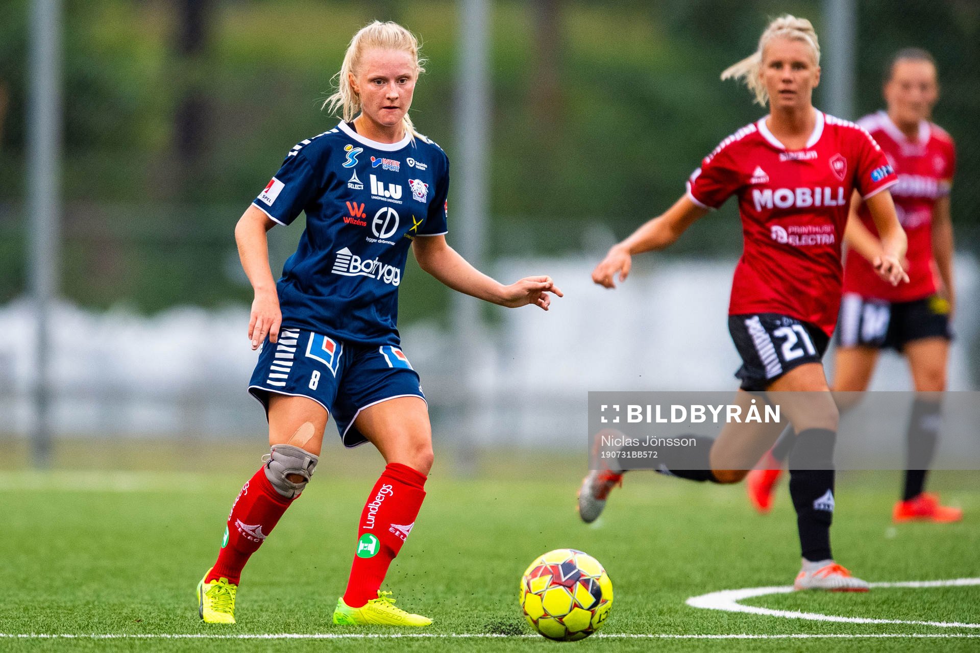 Linköpings Wilma Thörnkvist under fotbollsmatchen i Damallsvenskan mellan Limhamn Bunkeflo och Linköping den 31 juli 2019 i Malmö.