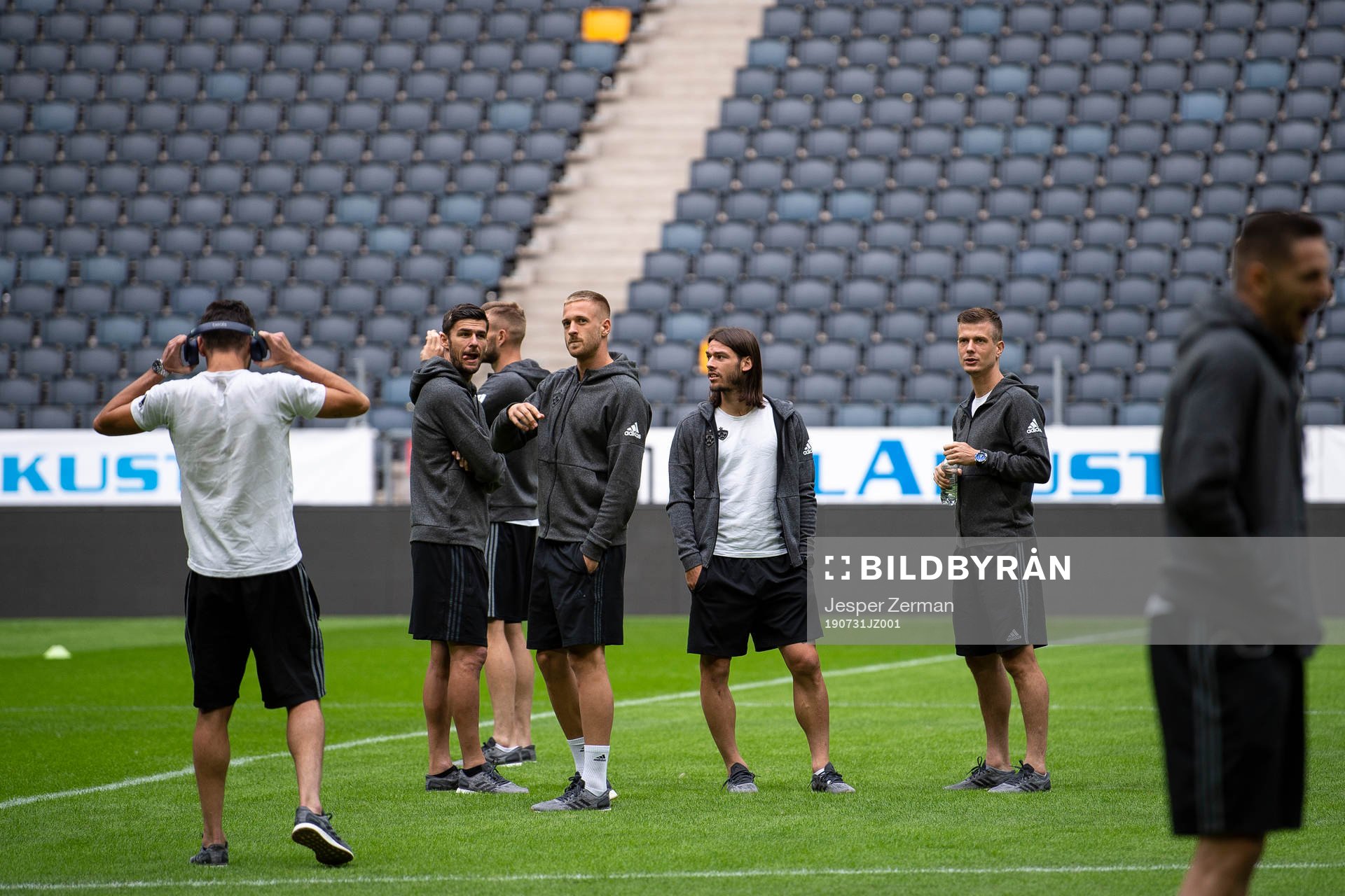 Players of Maribor inspecting the pitch