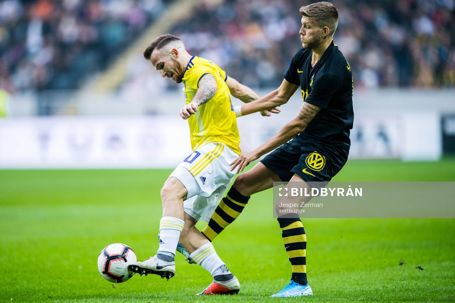 Dino Hotic of Maribor and Anton Salétros of AIK
