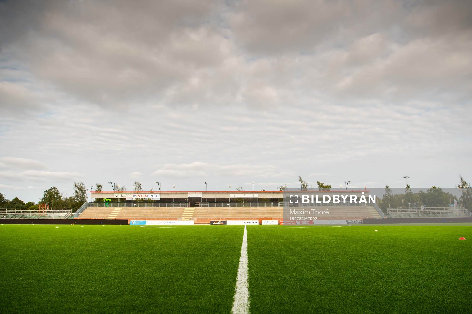 Vy över Södertälje fotbollsarena