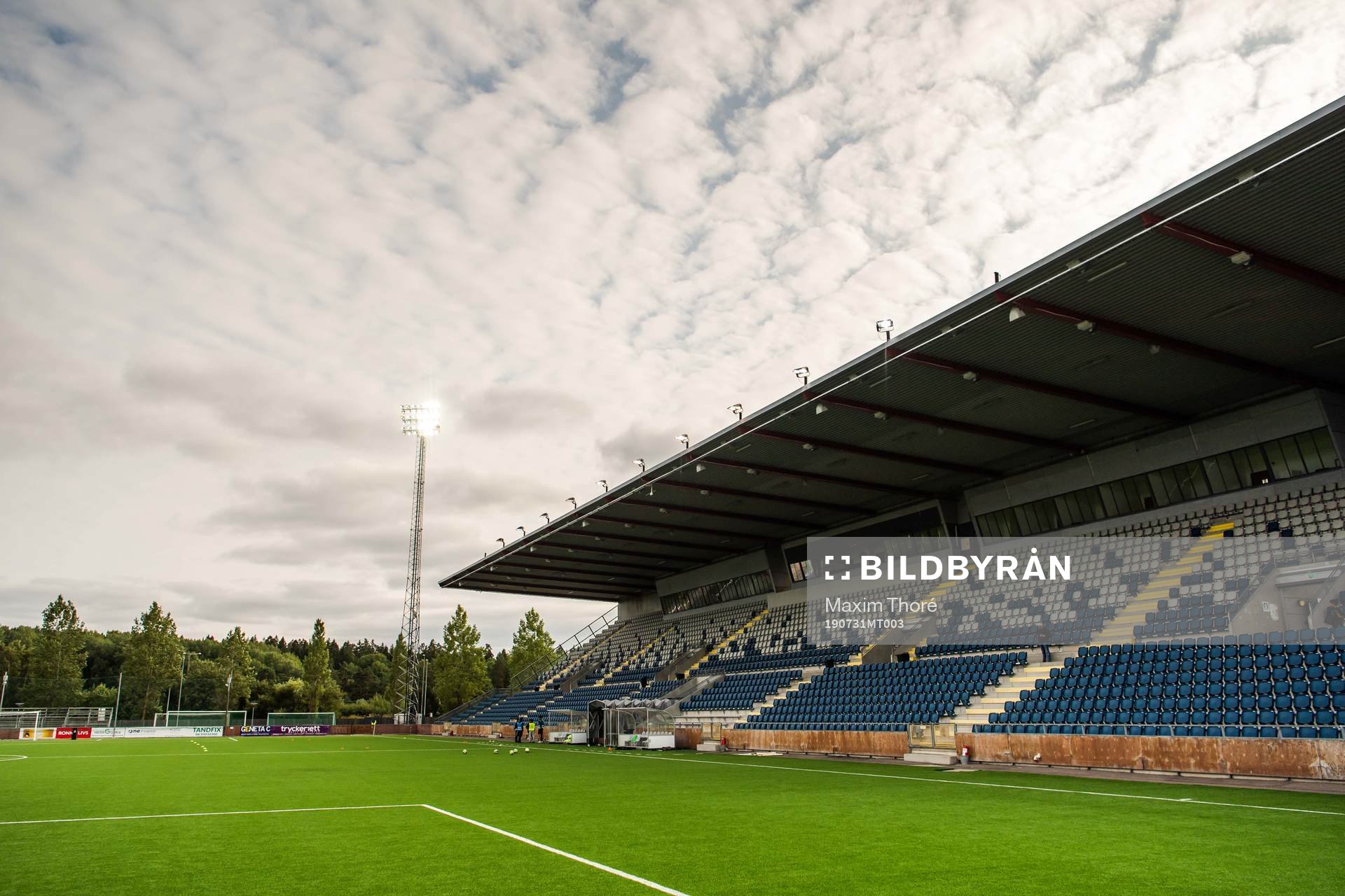 Vy över Södertälje fotbollsarena