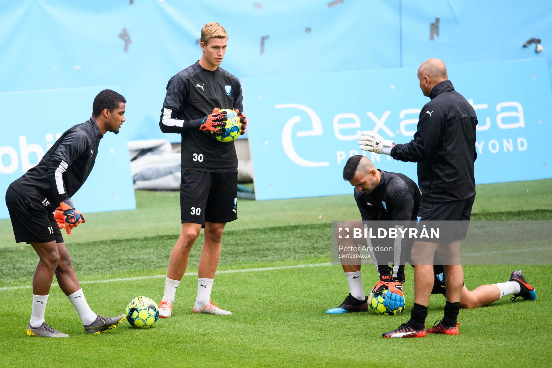 Goalkeepers Lamin Sarr, Mathias Nilsson and Dusan