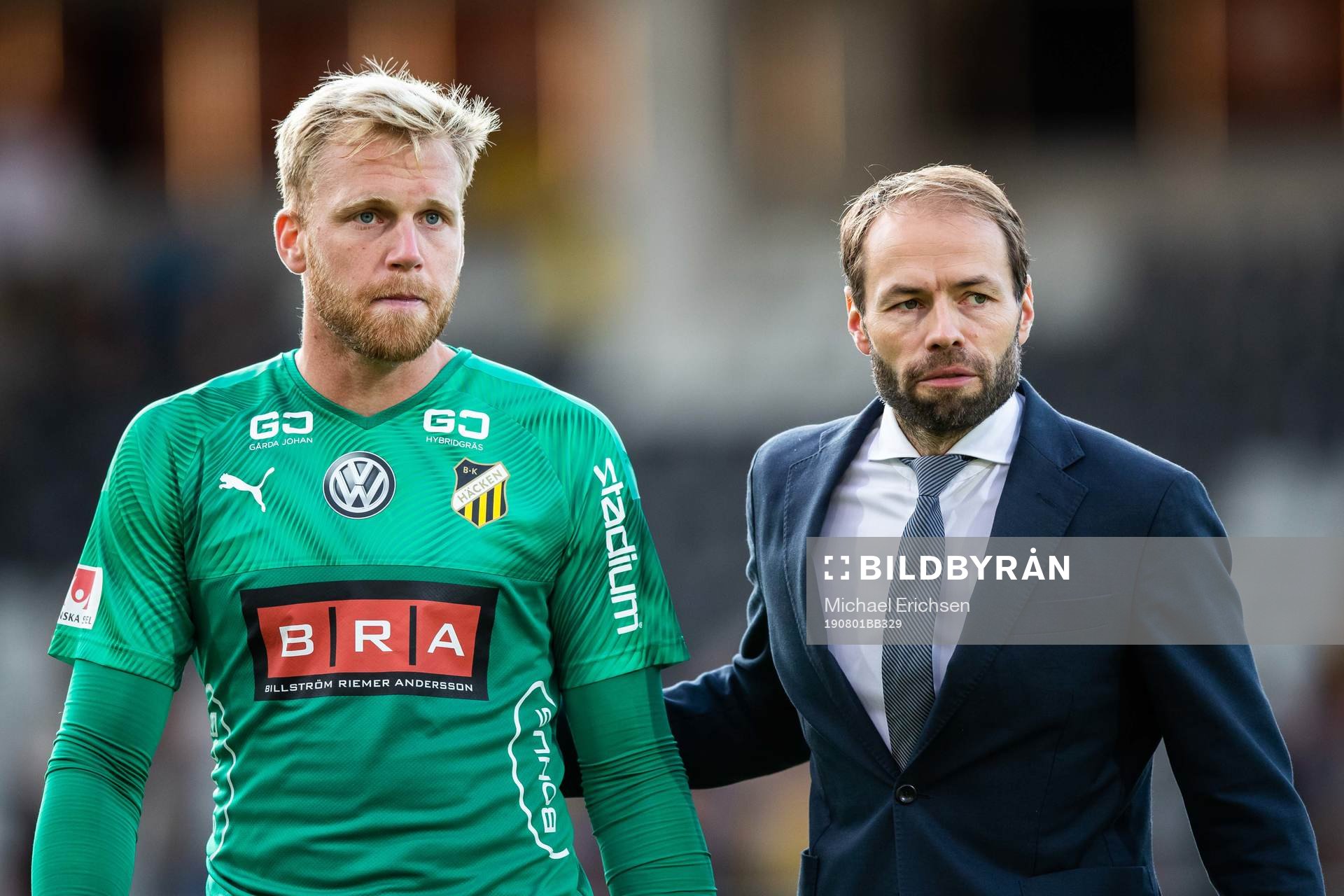 Goalkeeper Peter Abrahamsson and head coach Andreas Alm of