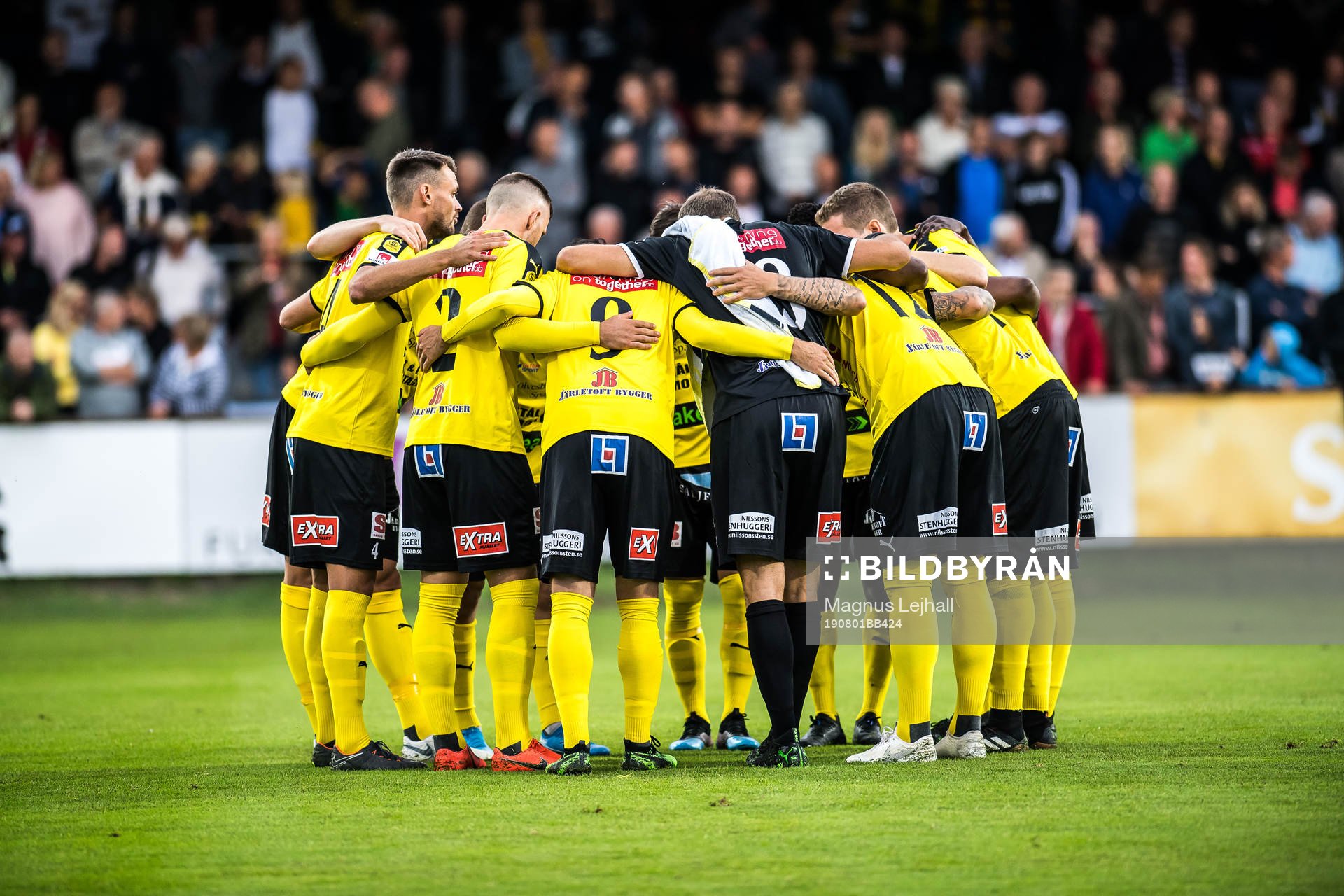 Mjällby innan fotbollsmatchen i superettan mellan Mjällby