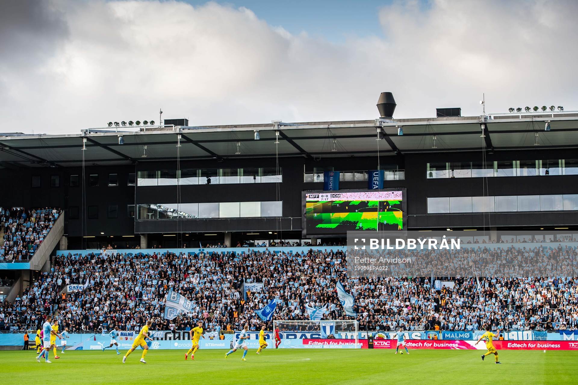 A general view over the Europa League qualifying match