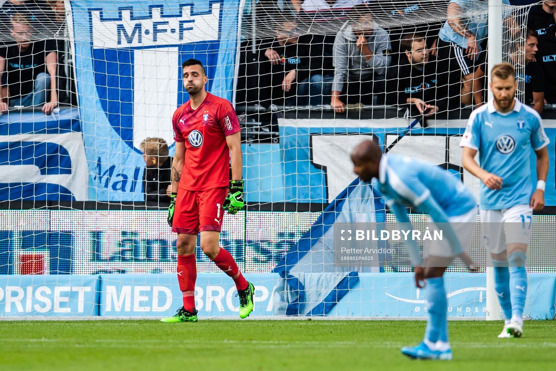Goalkeeper Dusan Melicharek of Malmö FF looks dejected