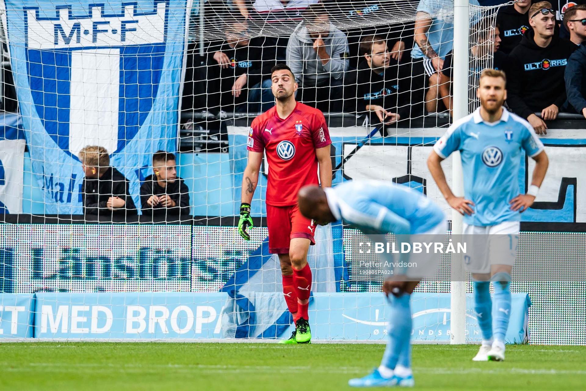 Goalkeeper Dusan Melicharek of Malmö FF looks dejected