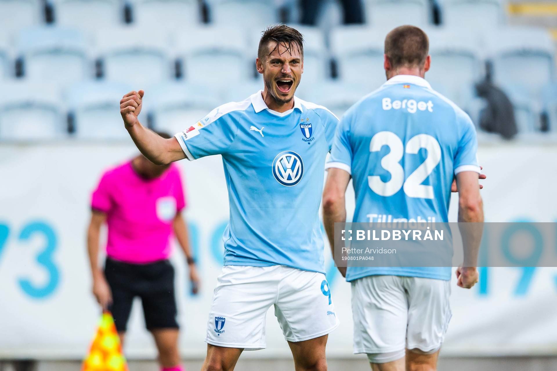 Markus Rosenberg and Jo Inge Berget of Malmö FF celebrates