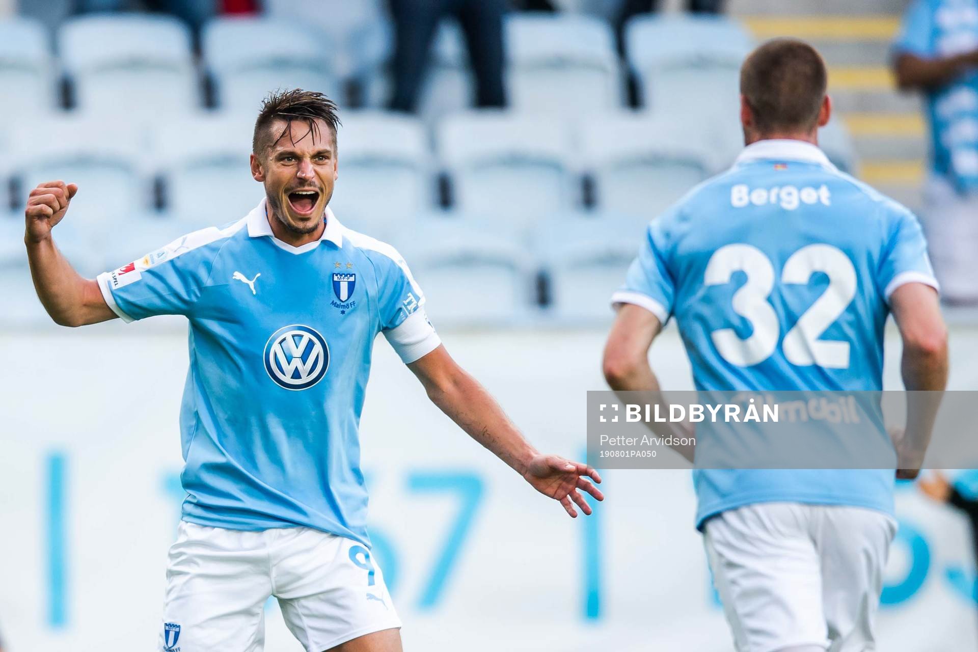 Markus Rosenberg and Jo Inge Berget of Malmö FF celebrates