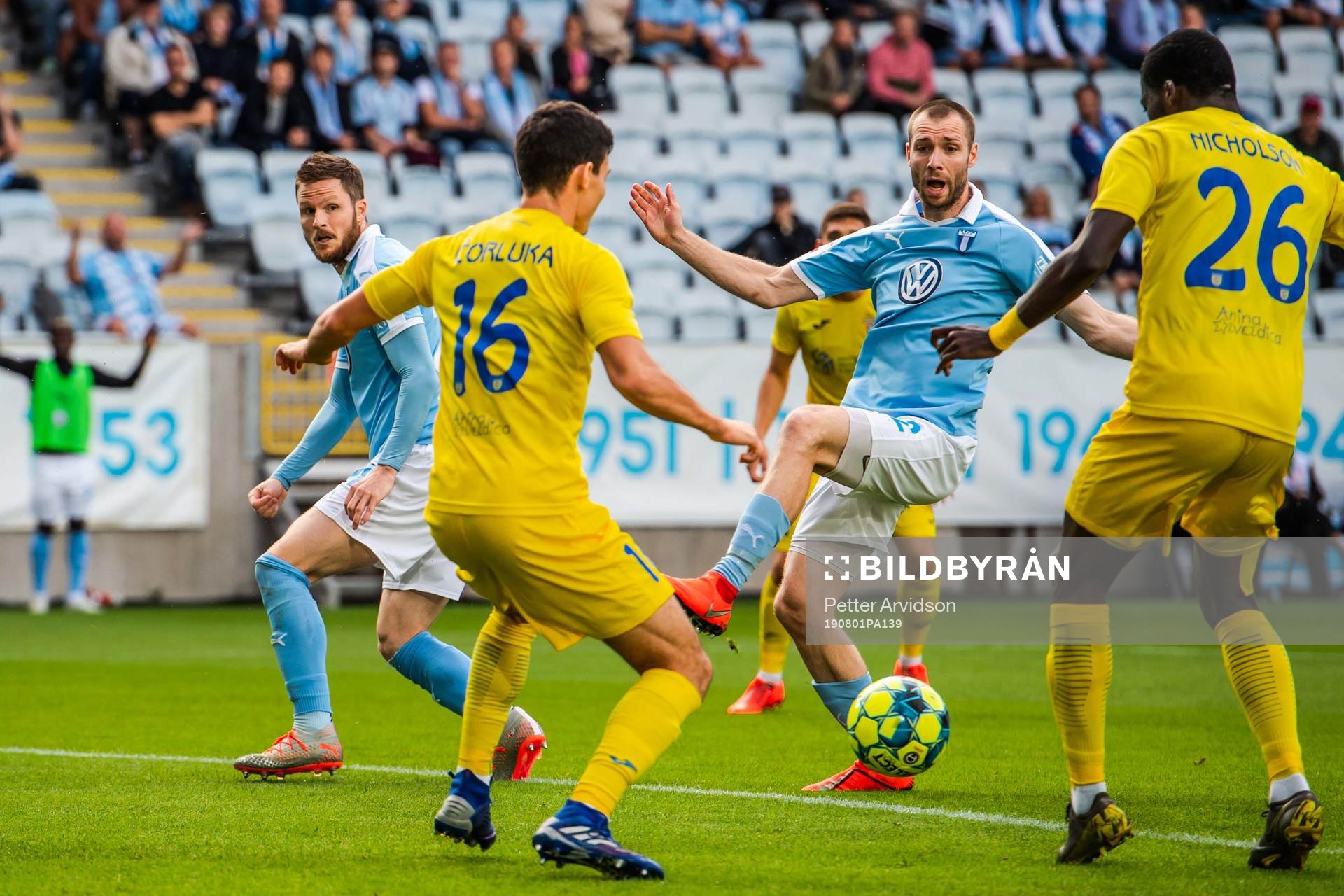 Lasse Nielsen of Malmö FF and Jo Inge Berget of Malmö FF