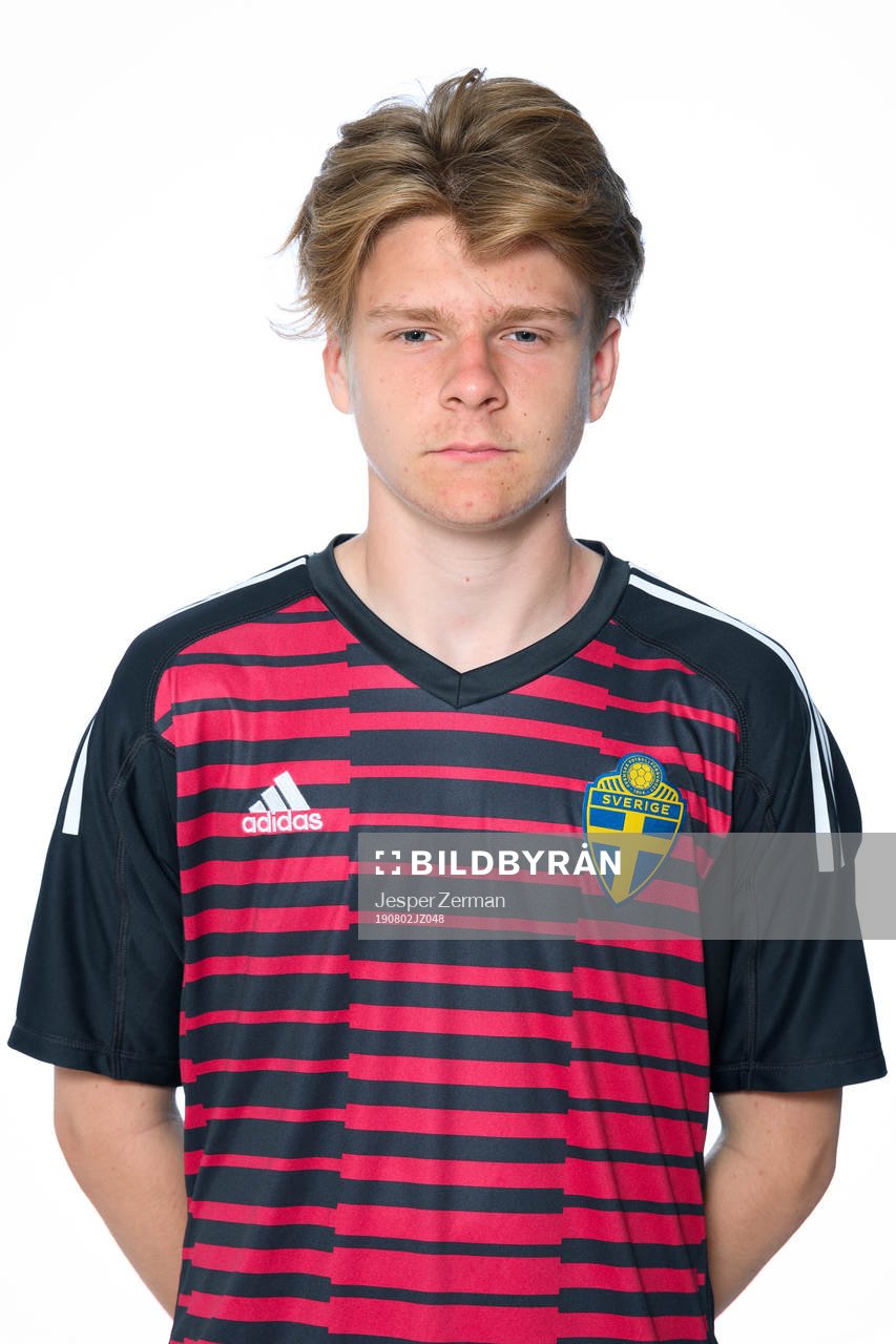 Theo Eriksson i P15-landslaget poserar för porträtt den 2 augusti 2019 i Stockholm.