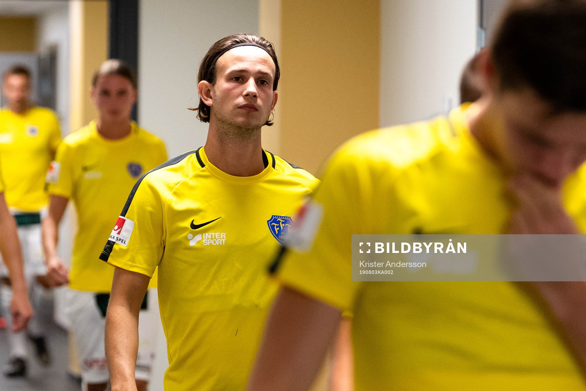 Falkenbergs Robin Östlind före fotbollsmatchen i