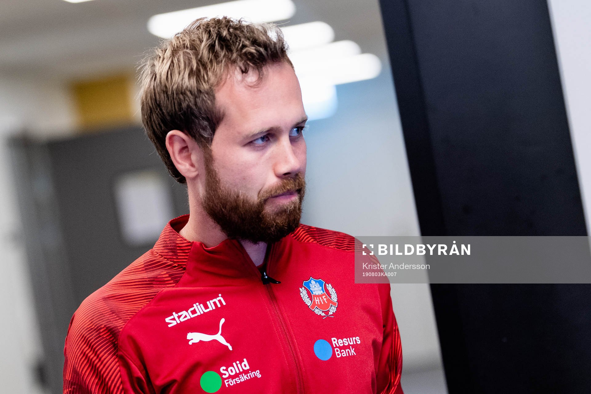 Helsingborgs Anders Randrup före fotbollsmatchen i
