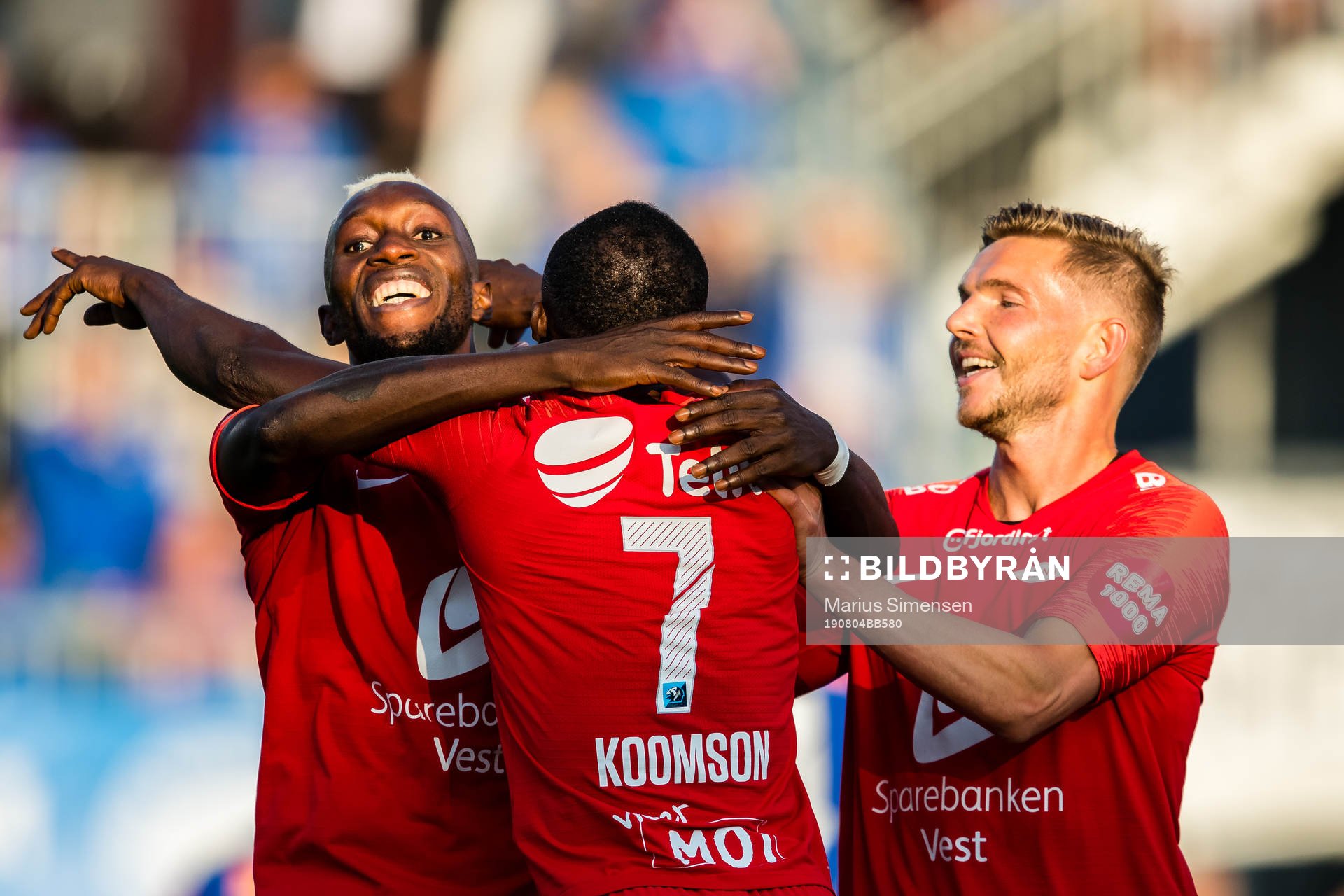 Gilbert Koomson of Brann celebrates