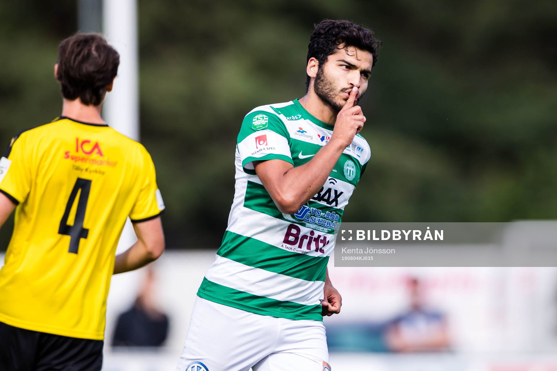 Västerås Karwan Safari jublar efter 1-1 på straff under fotbollsmatchen i Superettan mellan Frej och Västerås den 4 augusti 2019 i Stockholm. 