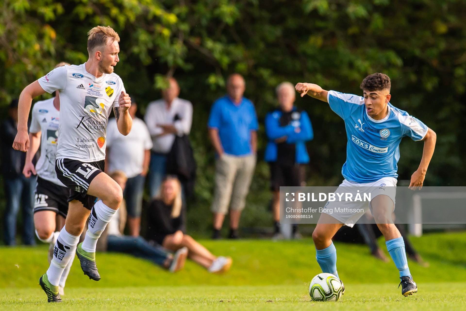 Råås Ahmad Abed under fotbollsmatchen i Division 3 sydvästra Götaland mellan Råå och Laholm den 6 augusti 2019 i Helsingborg.