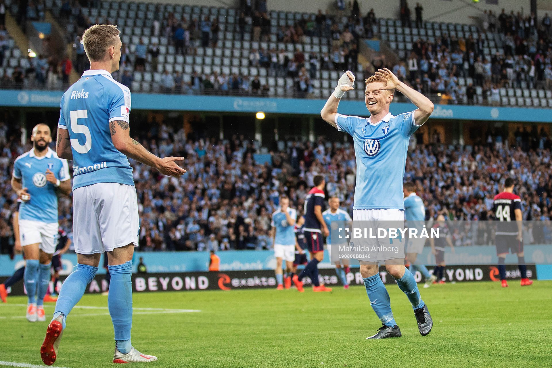 Sören Rieks and Anders Christiansen of Malmö FF celebrates