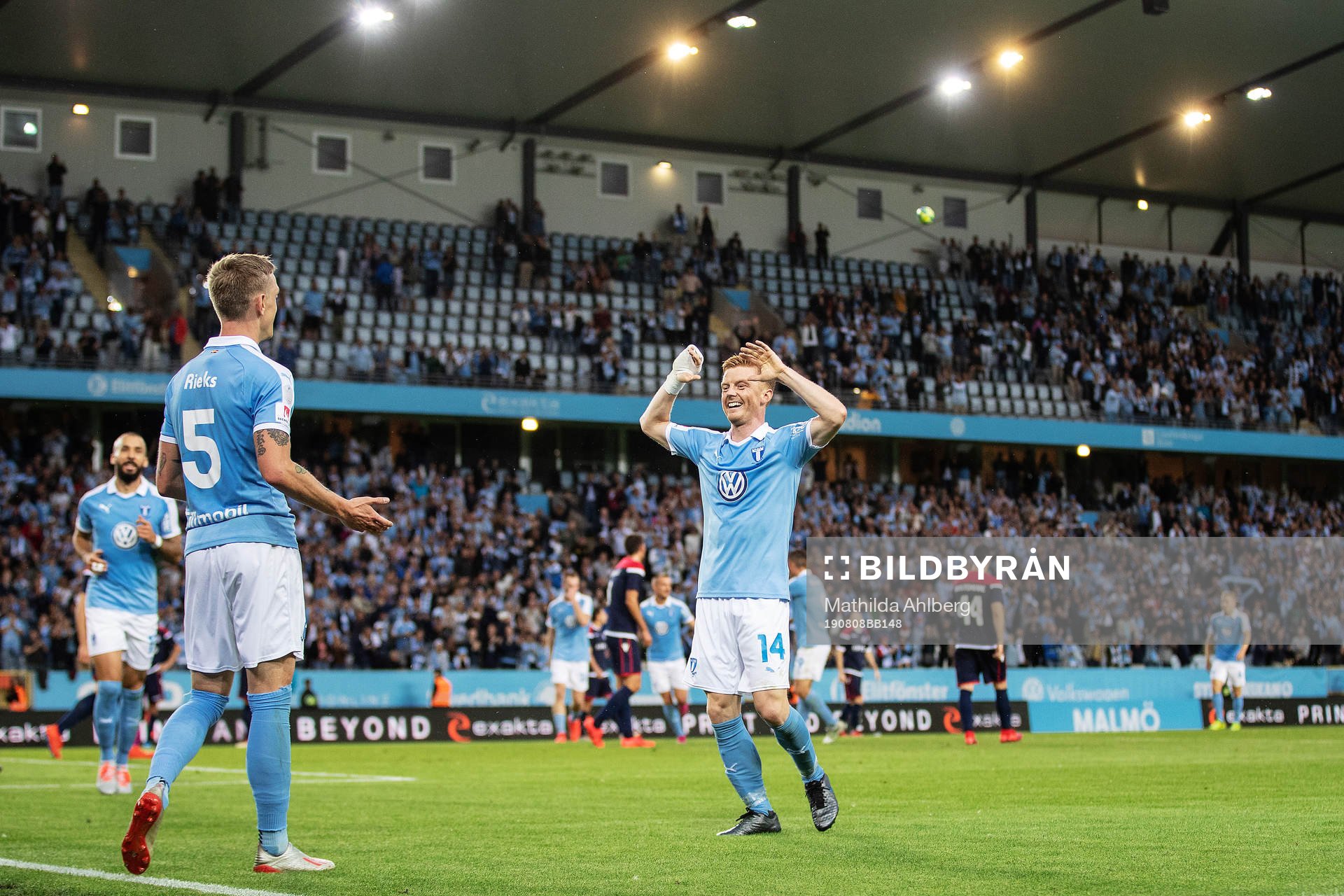 Sören Rieks and Anders Christiansen of Malmö FF celebrates