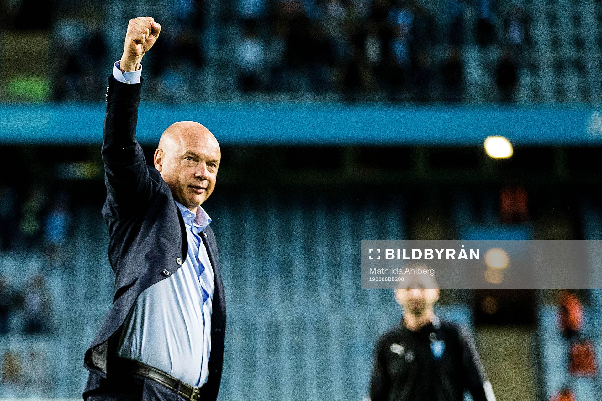 Uwe Rösler, head coach of Malmö FF celebrates
