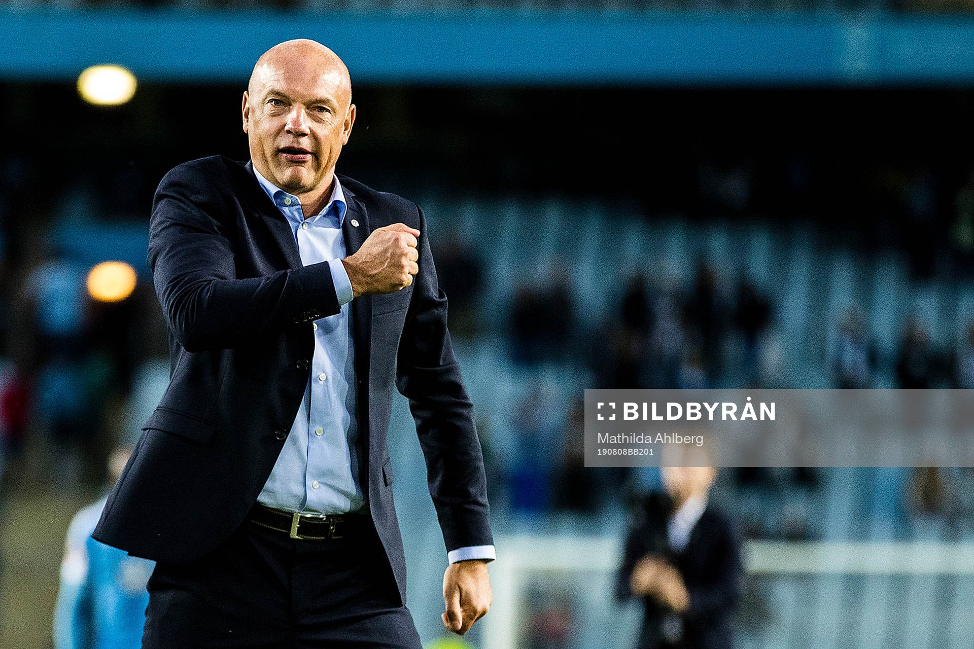 Uwe Rösler, head coach of Malmö FF celebrates