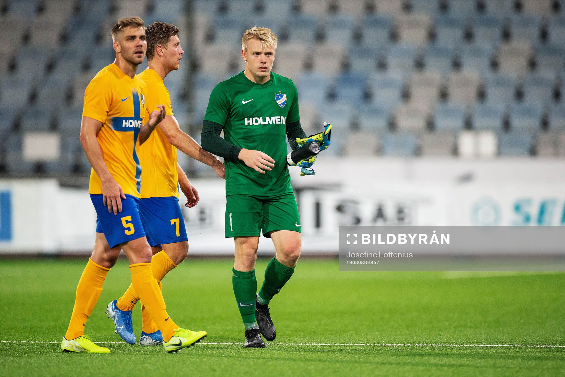 Christoffer Nyman, Alexander Fransson and goalkeeper Isak