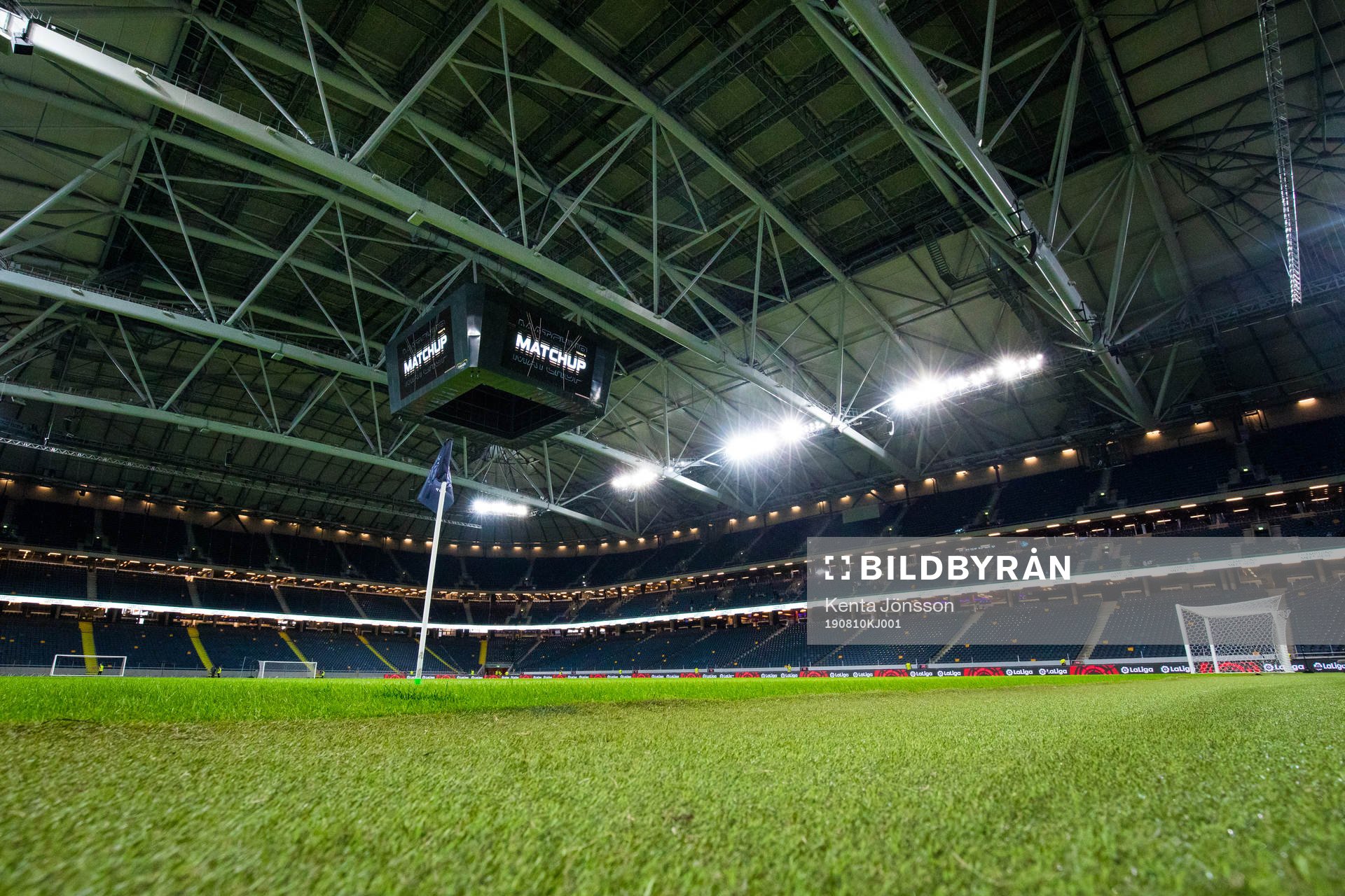 General view of Friends Arena a head of the International