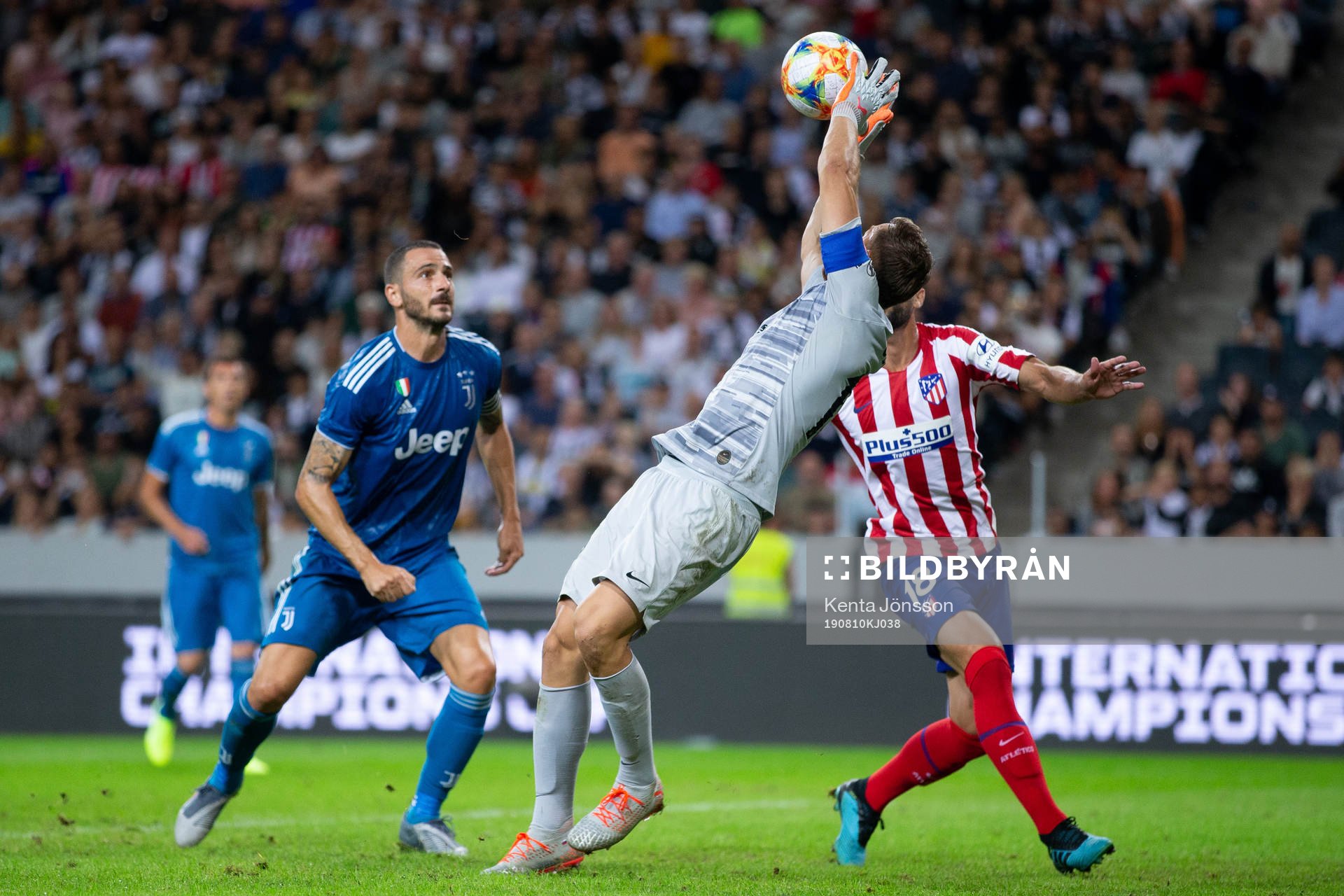Goalkeeper Jan Oblak of Atletico Madrid saves the ball