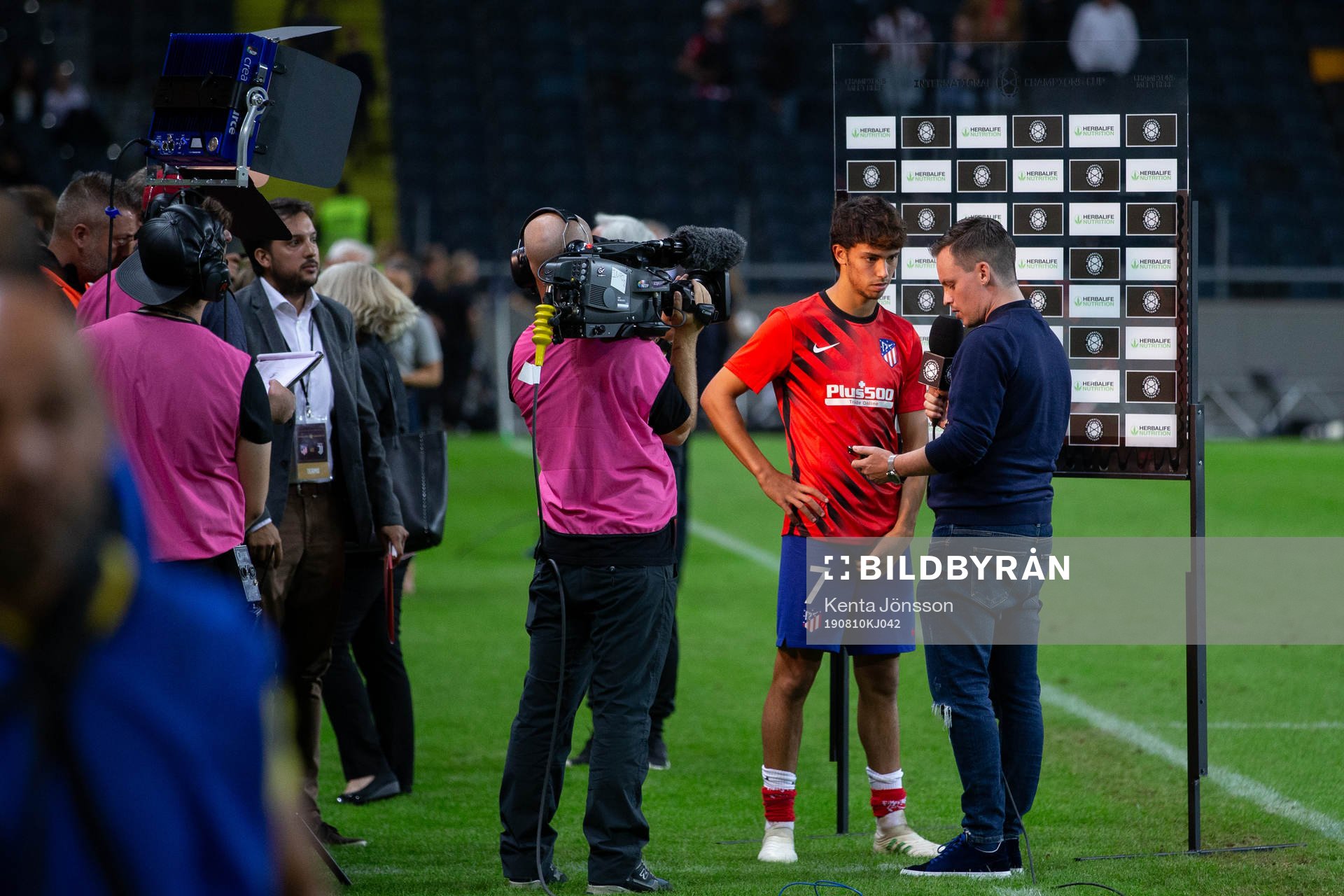Joao Felix Sequeira of Atletico Madrid is being interviewed