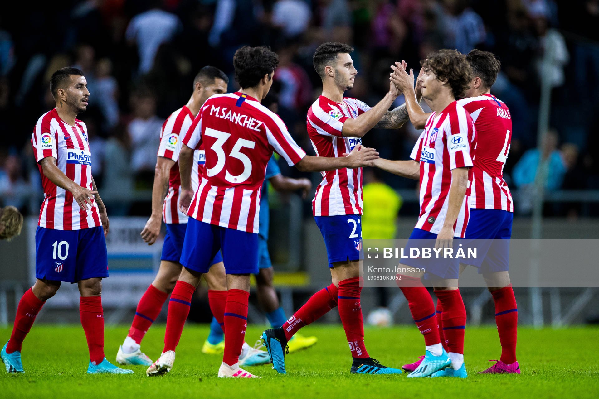 Players of Atletico Madrid celebrates