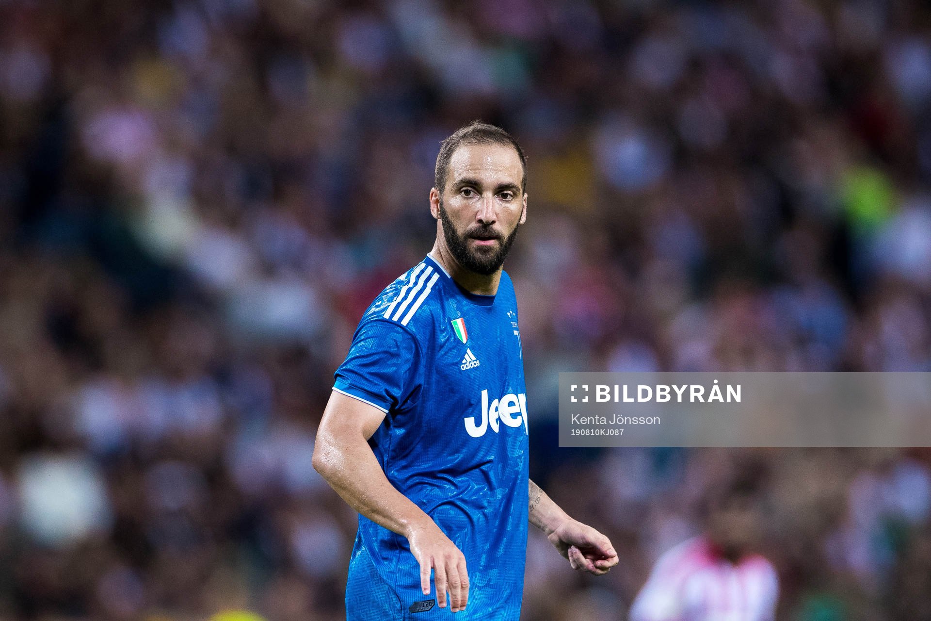 Gonzalo Higuain of Juventus during the International Champions Cup match between Atletico Madrid and Juventus on August 10, 2019 in Stockholm.