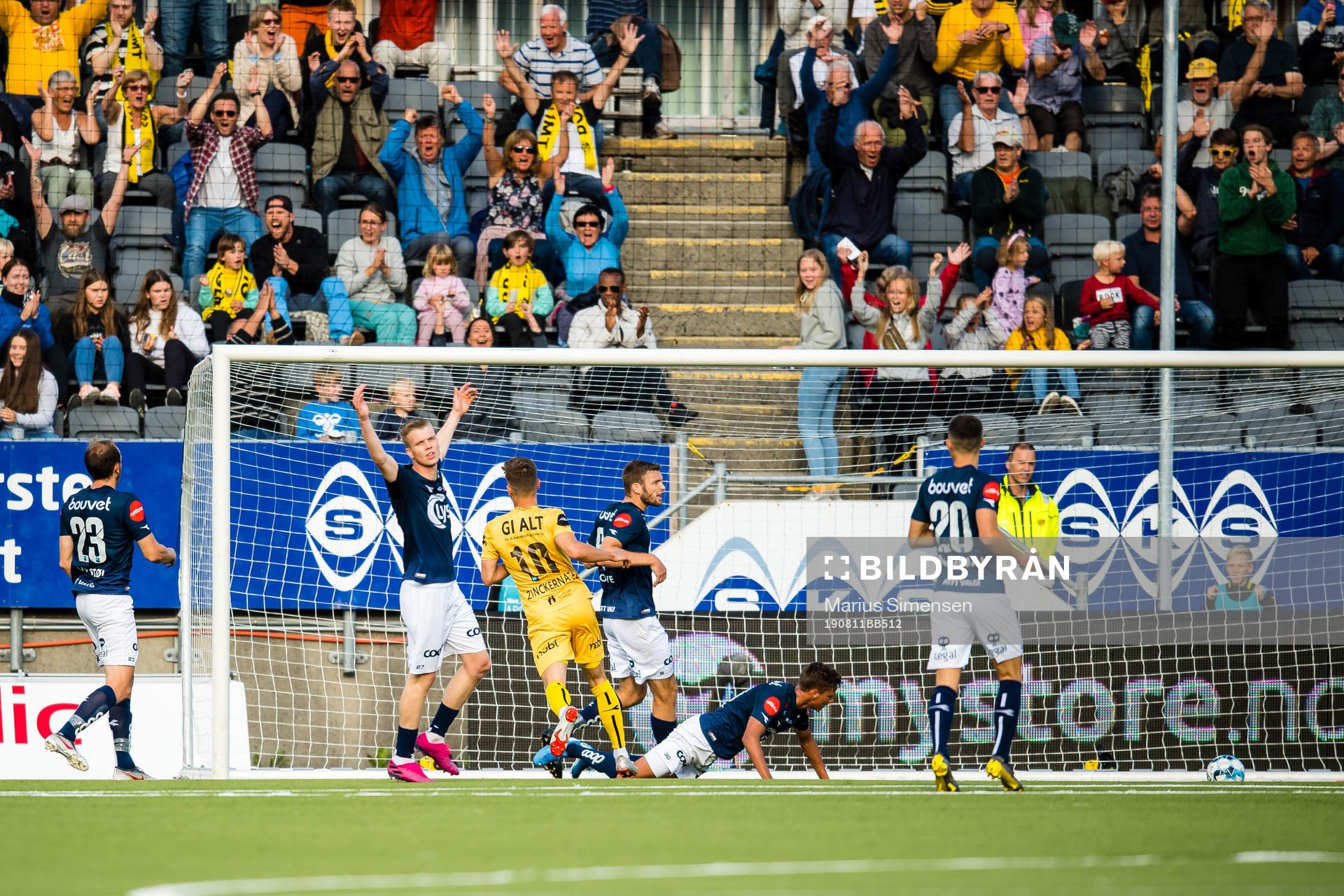 Samuel Kari Fridjonsson of Viking looks dejected