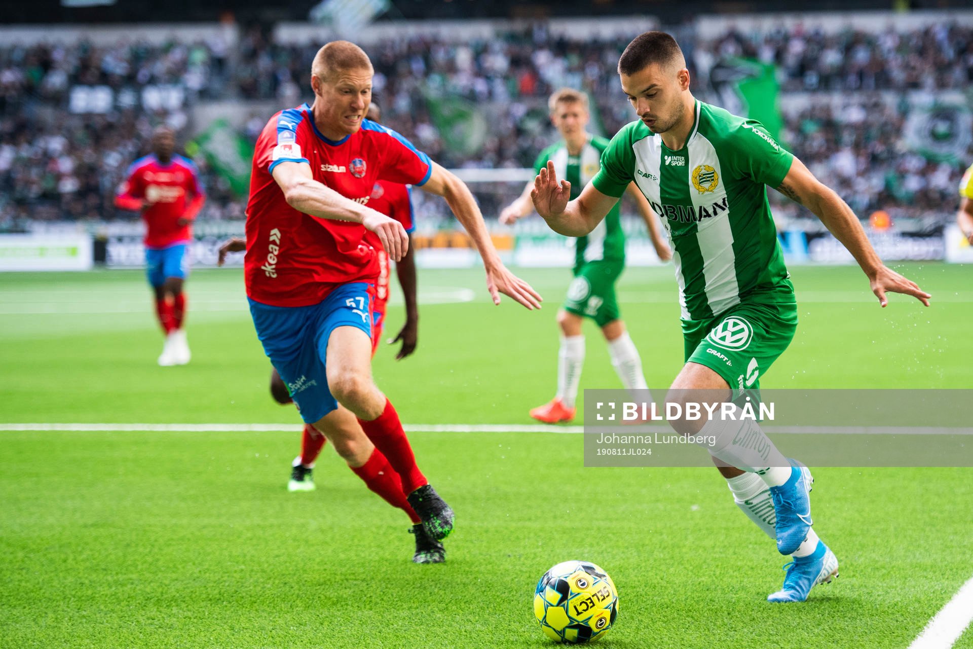 Helsingborgs Markus Holgersson och Hammarbys Vladimir Rodic