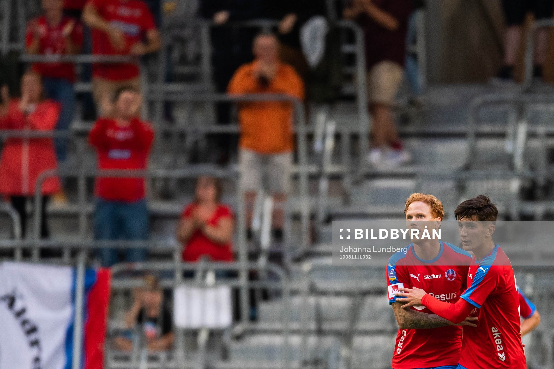 Helsingborgs Alexander Farnerud och Armin Gigovic jublar