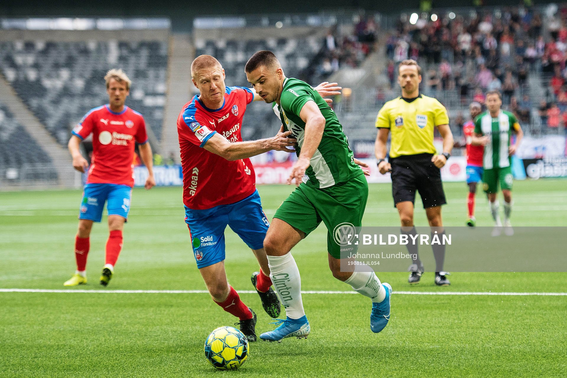 Helsingborgs Markus Holgersson och Hammarbys Vladimir Rodic