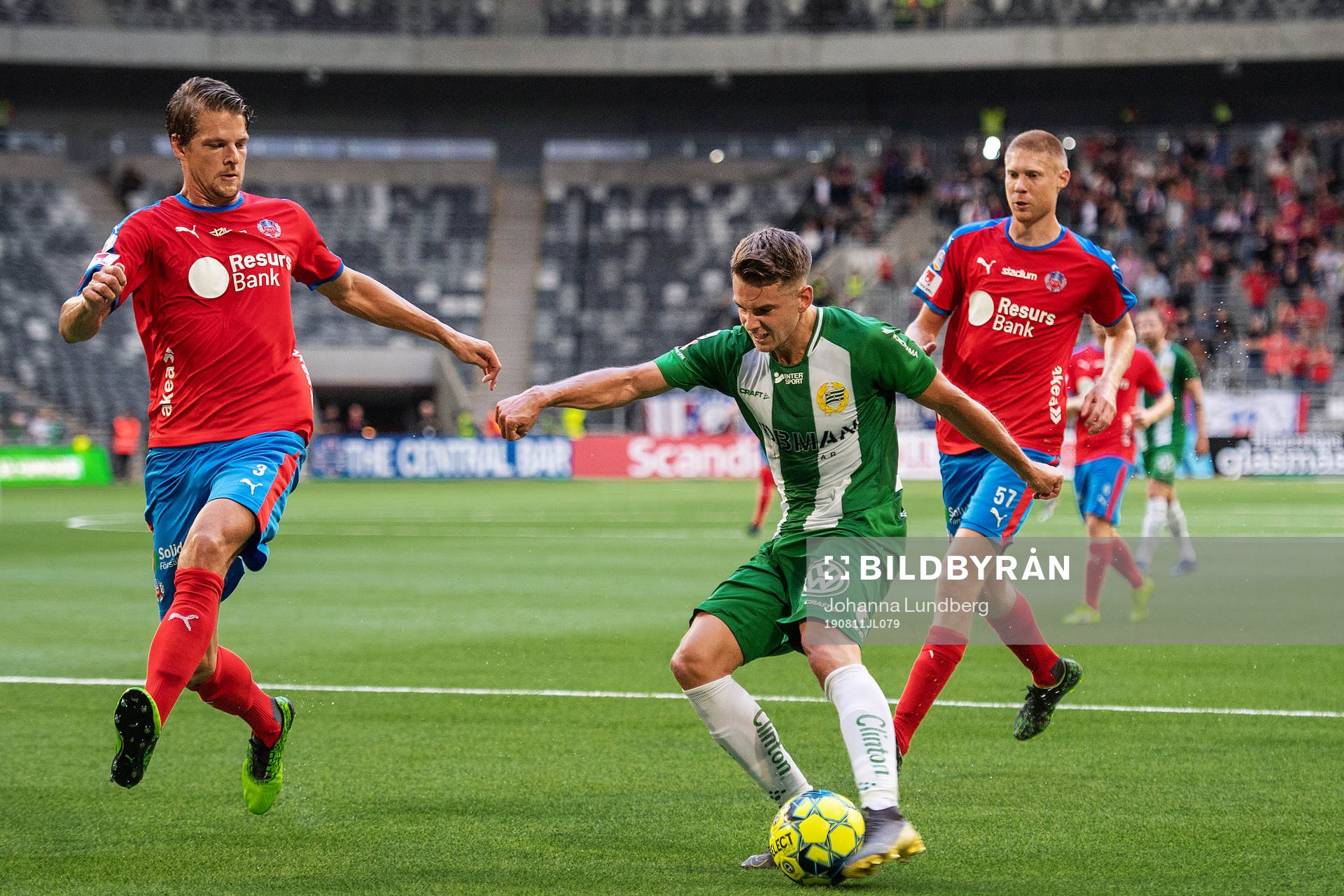 Helsingborgs Fredrik Liverstam och Markus Holgersson mot