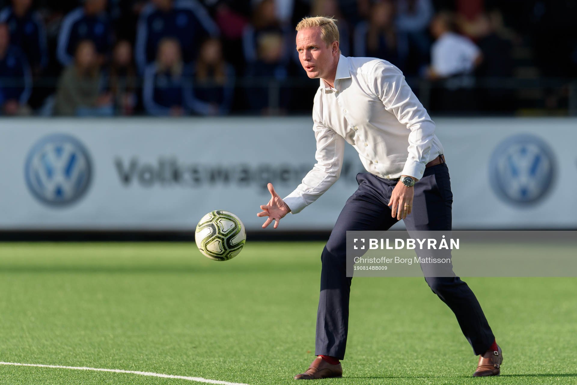 Rosengårds tränare Jonas Eidevall innan fotbollsmatchen i
