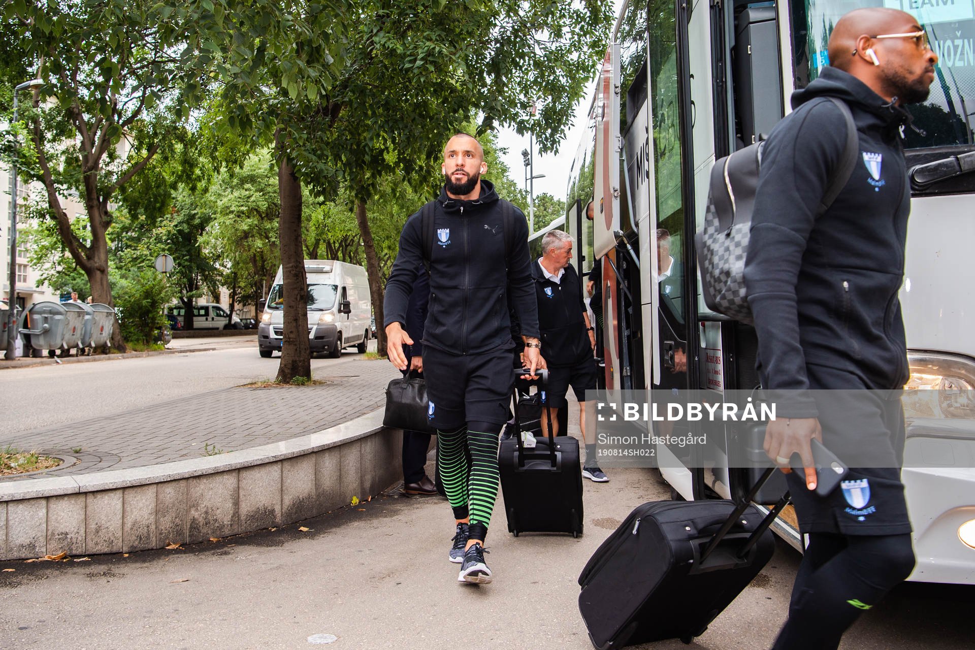 Guillermo Molins of Malmö FF arrives at the team hotel