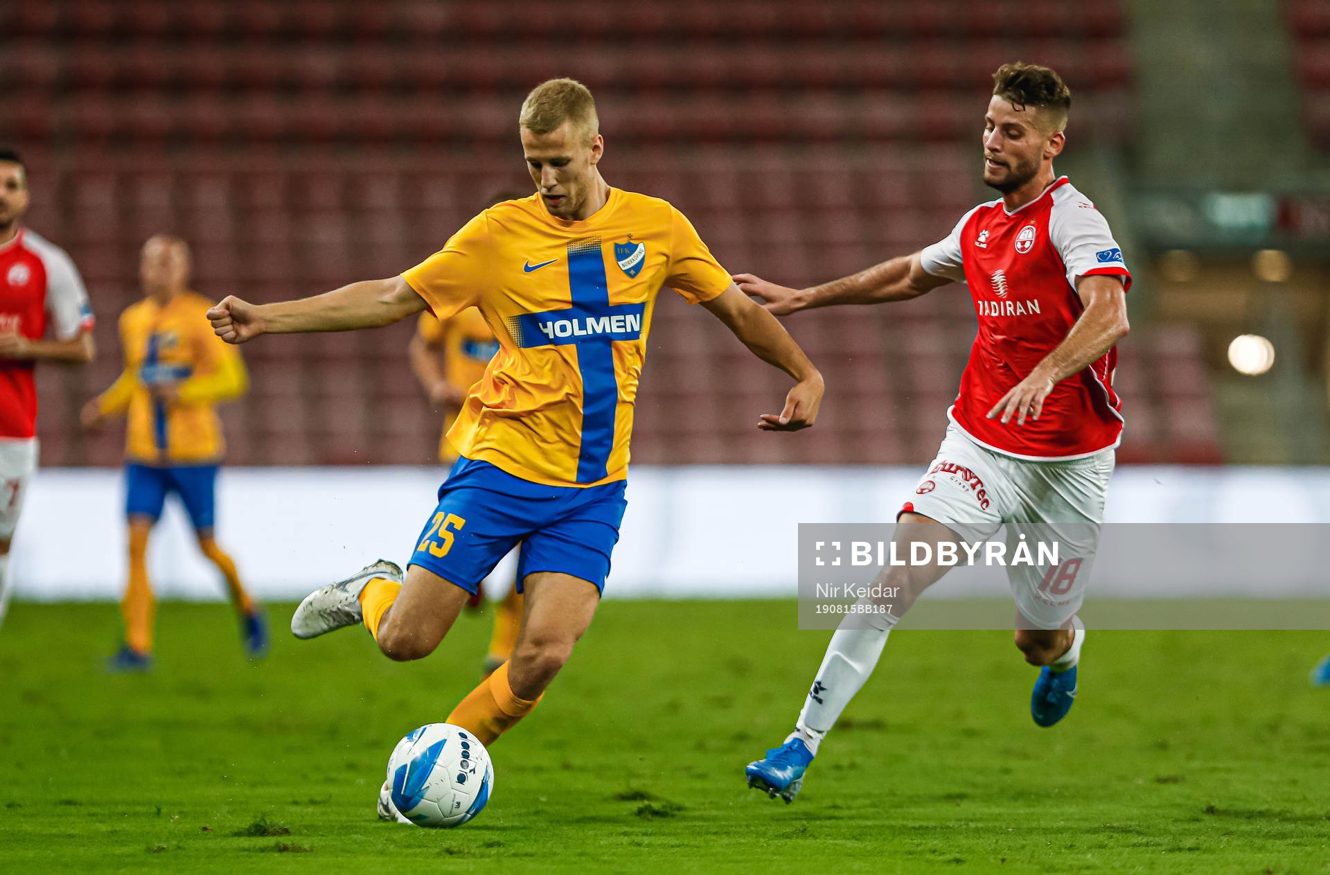 Eden Shamir of Hapoel Beer-Sheva and Filip Dagerstål of