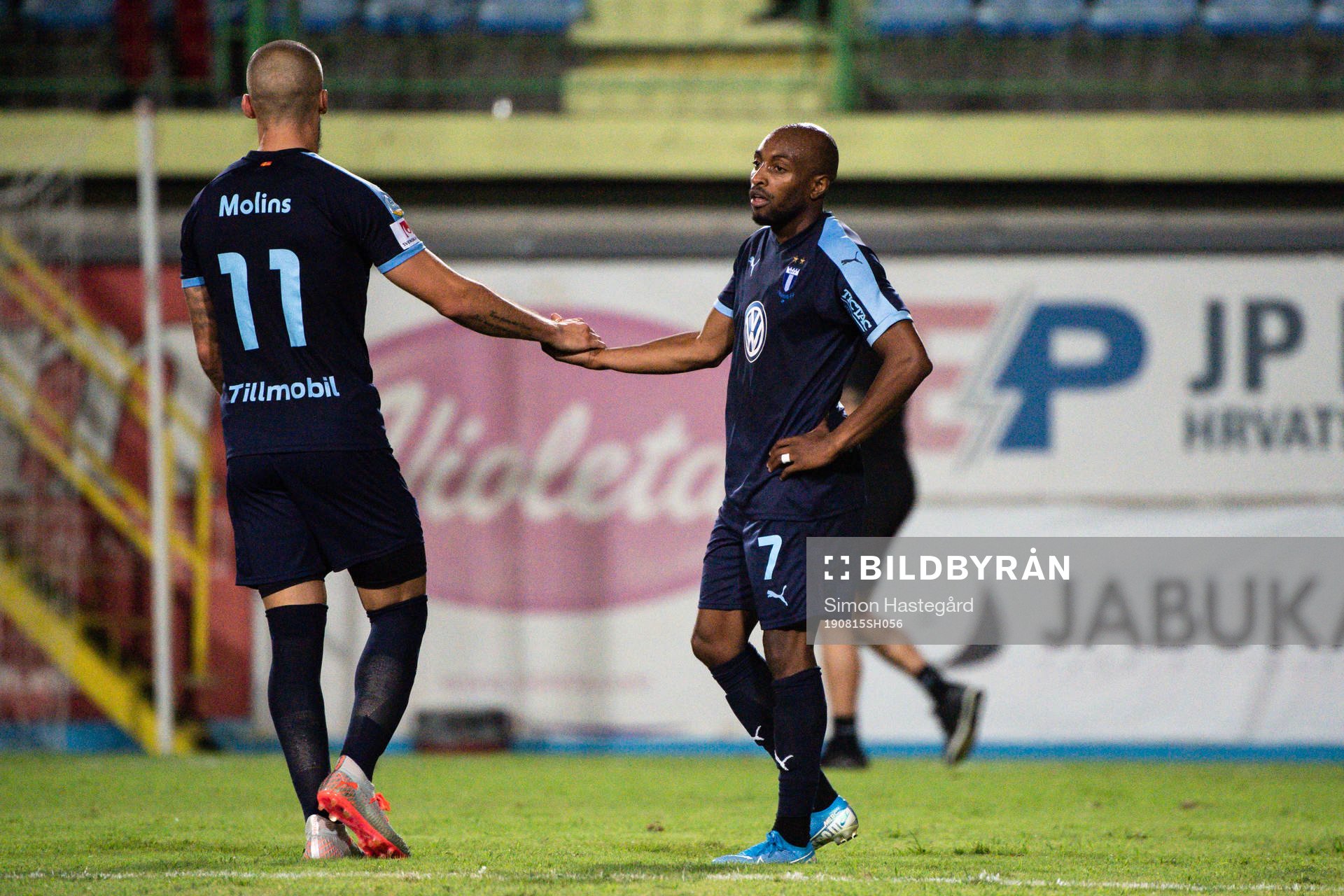 Guillermo Molins and Fouad Bachirou of Malmö FF celebrate