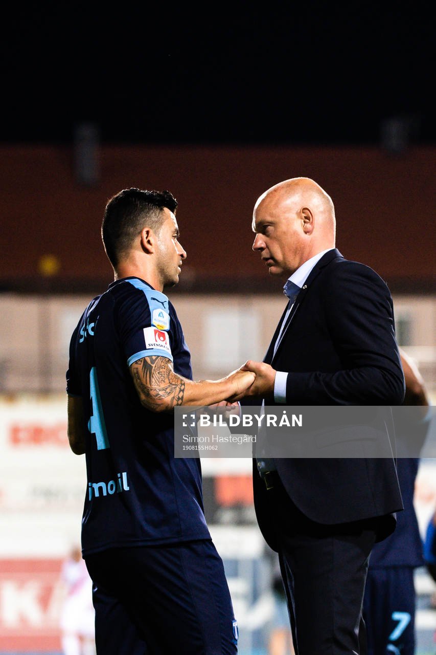 Behrang Safari and Uwe Rösler, head coach of Malmö FF