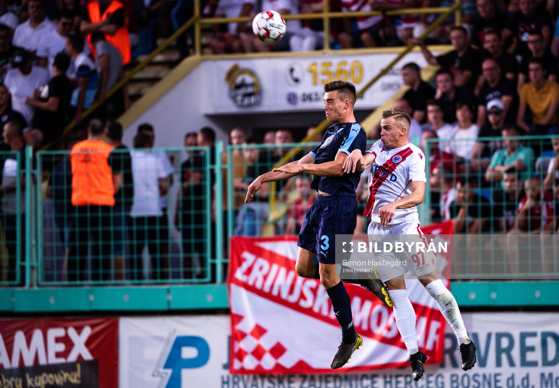 Jonas Knudsen of Malmö FF and Advan Kadusic of Zrinjski