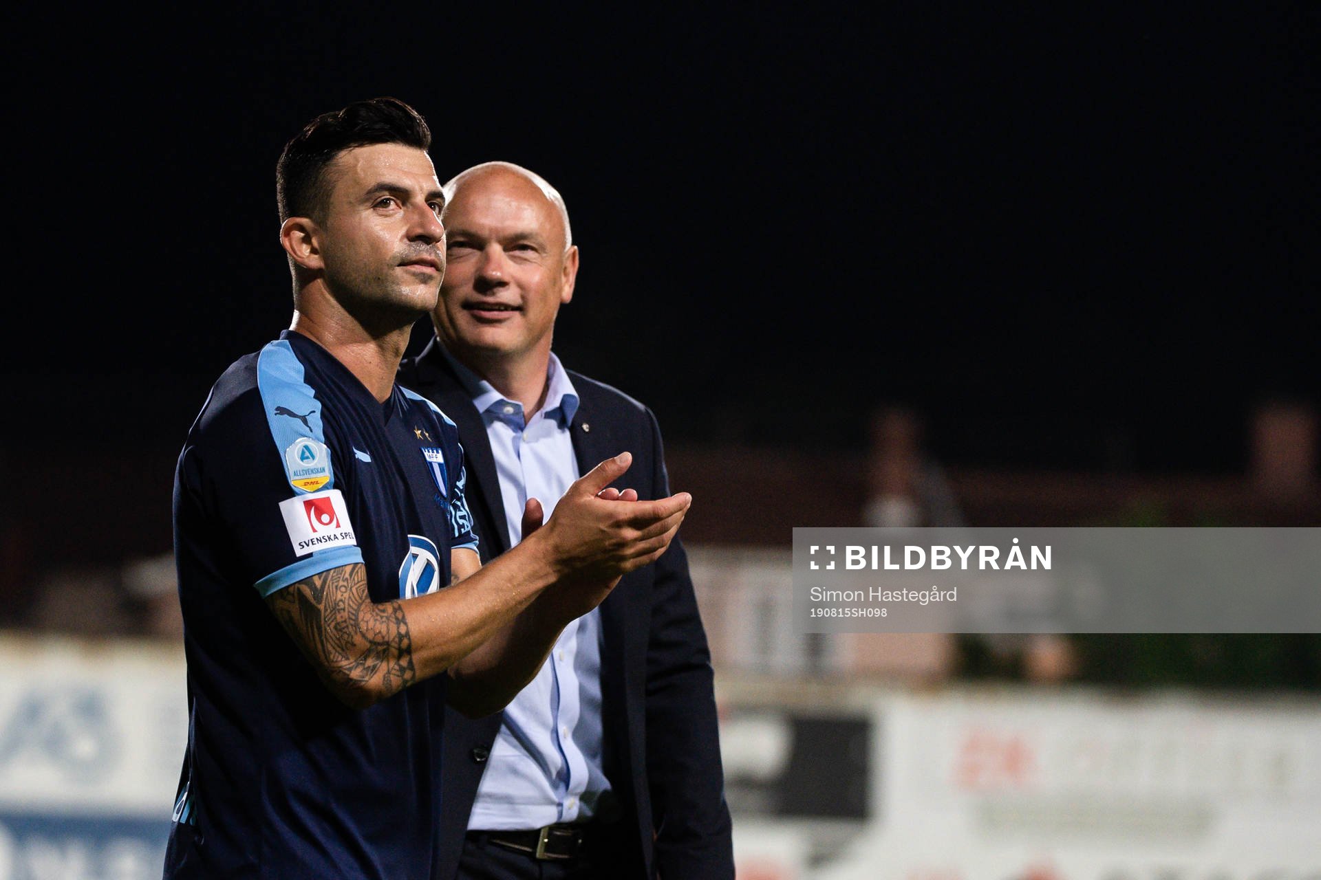 Behrang Safari and Uwe Rösler, head coach of Malmö FF