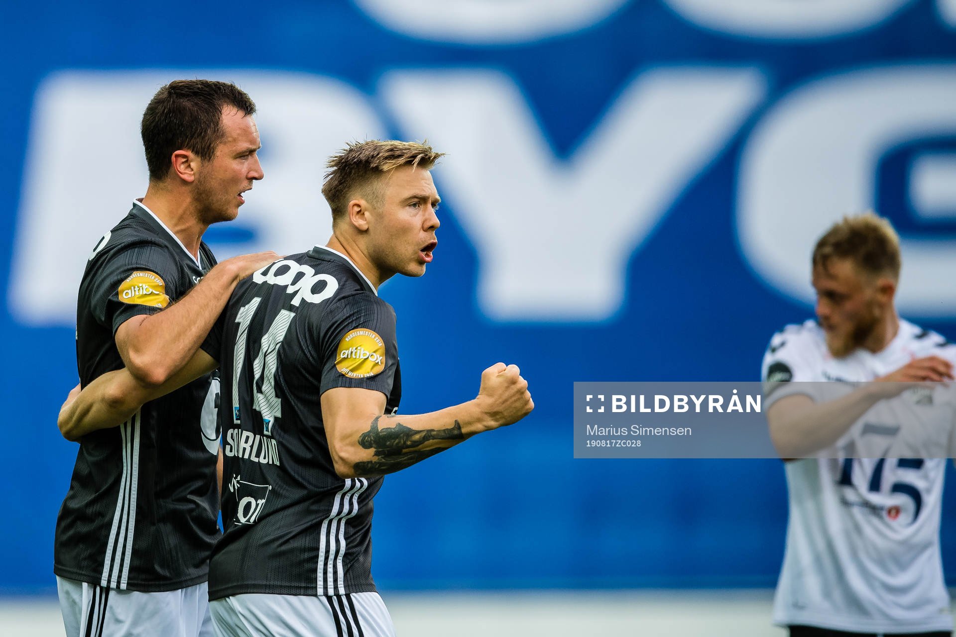 Even Hovland and Alexander Toft Søderlund of Rosenborg