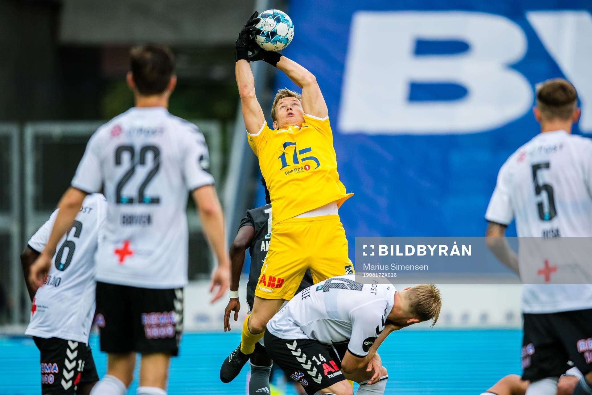 Sondre Løvseth Rossbach of Odd during the Eliteserien match between Odd and Rosenborg on August 17, 2019 in Skien.